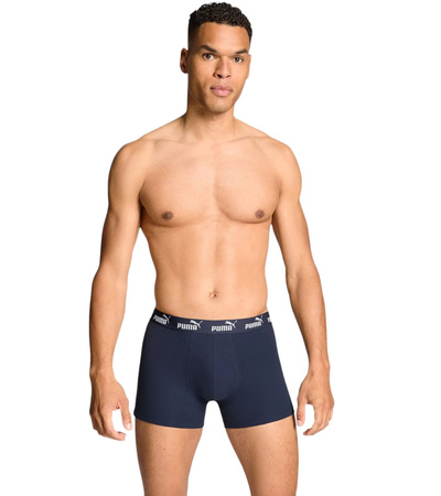 Puma Herren-Boxershorts, 2er-Pack, Marineblau, bequeme Baumwolle