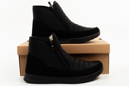 Progress Damen-Winterstiefel, Schwarz, Isoliertes Lammfell