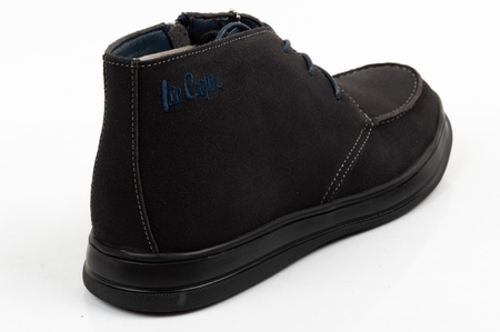 Elegante Herren-Ankle-Boots aus Leder mit Reißverschluss in Marineblau von Lee Cooper