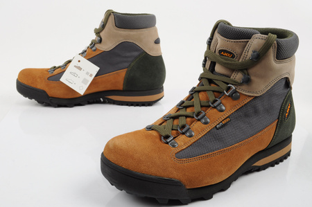 Aku Damen-Wanderschuhe Slope GTX aus Leder, knöchelhoch, Braun/Grau