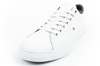 Tommy Hilfiger Essential Sport-Schuhe Herren Sneakers bequem Leder Weiß