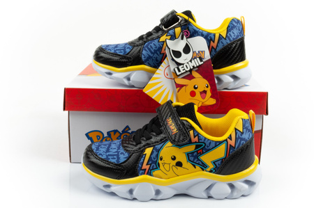 Leomil Kinder-Sportschuhe, leichte Pokémon-Sneaker mit Klettverschluss und LED-Beleuchtung, Schwarz und Gelb