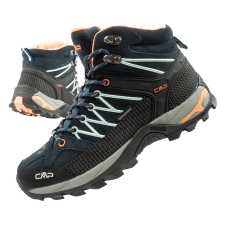 CMP Rigel Damen-Wanderschuhe, Leder, strapazierfähig, wasserdicht, Overknee, Marineblau