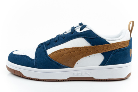 Puma Rebound v6 Herren-Sneaker, modisch, bequem, Weiß, Marineblau, Braun