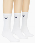 Emporio Armani Herren-Socken, bequeme Baumwolle, Weiß, 3er-Pack