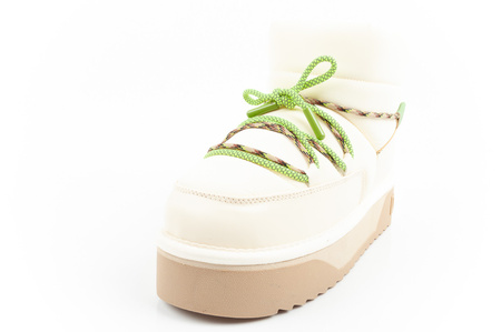 Damen-Winterstiefel von D. Franklin, modische Stiefeletten mit Fellfutter in Beige und Grün