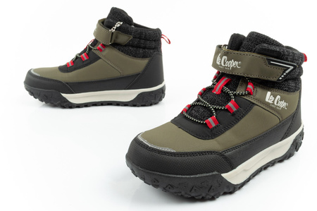 Lee Cooper Winter-Schneestiefel für Kinder, Klettverschluss-gefüttert, isoliert, modisches Khaki