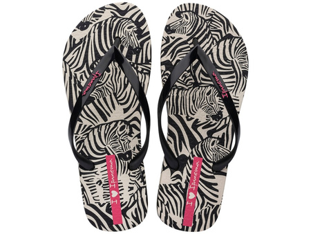 Ipanema Animal Damen Flip-Flops [83617 AY386], schwarz und weiß.