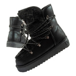 D. Franklin Damen Winterstiefel, modisches Fellfutter, Schwarz