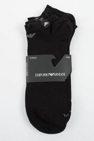 Emporio Armani Calza Baumwoll-Knöchelsocken, Schwarz, Komfortabel, 3er-Pack