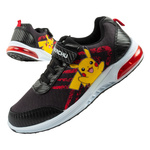 Leomil Kinder-Sportschuhe, leichte Pokémon-Sneaker mit Klettverschluss und LED-Beleuchtung, Schwarz