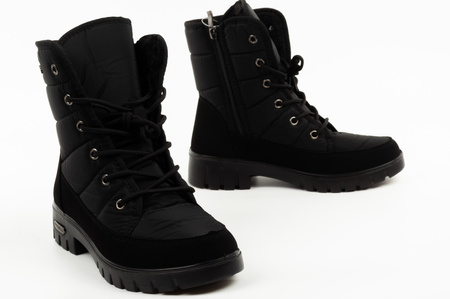 Progress Damen-Winterstiefel, Schwarz, Gefüttert, Lammfellfutter