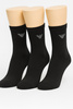 Emporio Armani Herren-Baumwollsocken, Schwarz, 3er-Pack