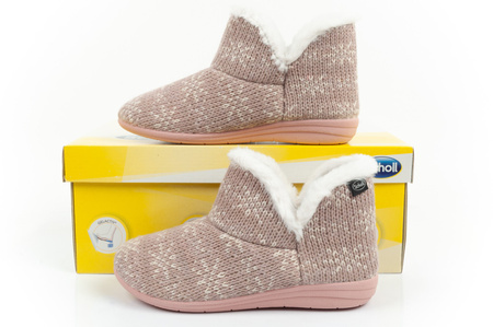 Scholl Creamy Bootie Damen-Hausschuhe [F301471023] isoliert, rosa.