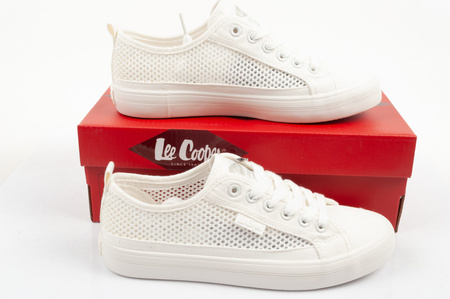 Lee Cooper Damen-Sneaker, durchbrochenes Muster, weiß, bequem, Sommerschuhe