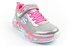 Skechers S Lights LED-Sneaker für Mädchen mit Klettverschluss, Grau