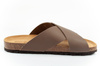 Bio Bio Herren-Flip-Flops, vorgeformte Zehentrenner, Naturleder, Braun
