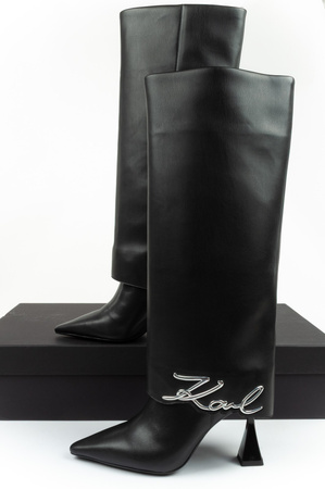 Karl Lagerfeld Debut II Damenschuhe Lederstiefel schwarz Fashion [KL32084 F0X]