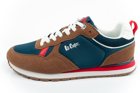 Lee Cooper Herren-Sneaker, modisch, bequem, strapazierfähig, Marineblau, Braun
