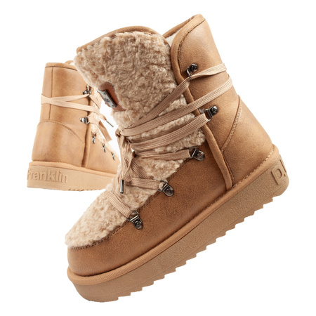 D. Franklin Damen Winterstiefel, modisches Fellfutter, isoliert, Braun und Beige
