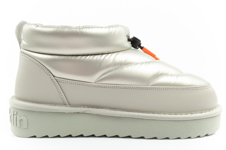 D.Franklin Damen Winterstiefel, modische, isolierte, silberne Stiefeletten