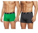 Puma Herren-Boxershorts im 2er-Pack, Grün-Grau, bequeme Baumwolle