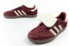 Adidas Samba Damen-Sportschuhe, Modische Leder-Sneaker, Burgunderrot