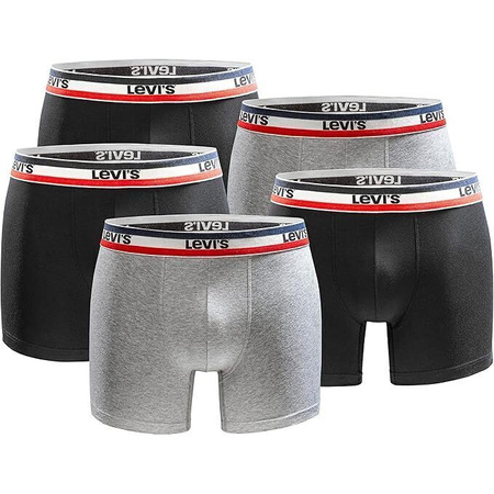 Levi's Boxershorts 5er-Pack Boxershorts Herren Schwarz Grau Baumwolle Mode