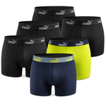 Puma Herren-Boxershorts, 6er-Pack, Schwarz, Grün, Marineblau