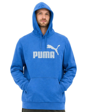 Puma Herren-Kapuzenpullover aus blauer Baumwolle mit Kängurutasche Puma Kapuzenpullover.