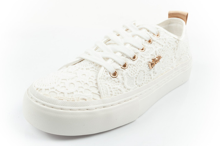 Lee Cooper Damen-Sneaker, modische weiße Schnürung