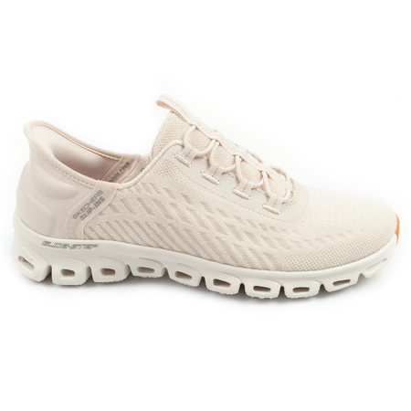 Skechers Glide-Step Damen-Sneaker, bequeme Slipper in Ecru