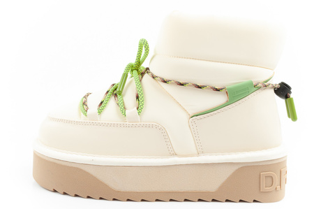 Damen-Winterstiefel von D. Franklin, modische Stiefeletten mit Fellfutter in Beige und Grün