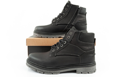 Wrangler Allan Mid Herren Chelsea Boots, elegante Lederstiefelette, Schwarz