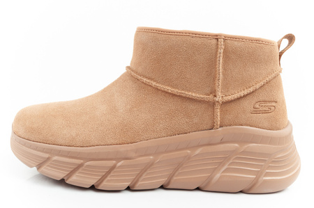 Skechers Damen Winterstiefel, isolierte Lederstiefeletten, Braun