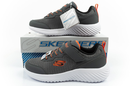 Skechers Bounder Kinder-Sportschuhe mit Klettverschluss, leicht, modisch, Grau