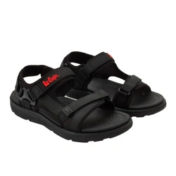 Lee Cooper Herren-Sandalen mit Klettverschluss für den Sommer, leicht, schwarz