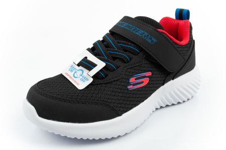 Skechers Bounder Kinder-Sportschuhe mit Klettverschluss, leicht, modisch, schwarz