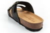 Bio Bio Herren-Flip-Flops, vorgeformte Zehenstegsohlen, Naturleder, Schwarz