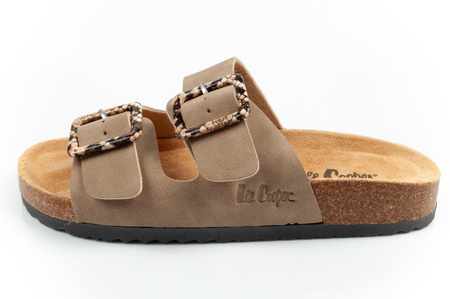 Lee Cooper Damen-Sandalen zum Hineinschlüpfen, Khaki, bequem und leicht