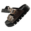 Lee Cooper Damen-Slipper, silberne Flip-Flops, bequeme und modische Plateau-Sandalen