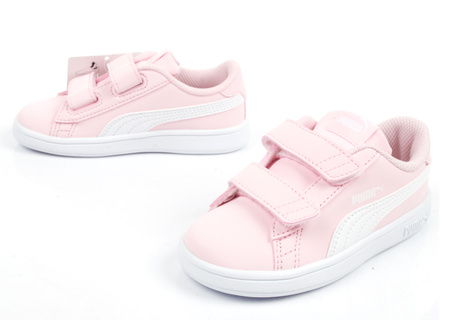 Puma Smash v2 Kindersportschuhe [365183 49], Rosa und Weiß.