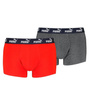 Puma Herren-Boxershorts im 2er-Pack, Rot und Grau, bequeme Baumwolle
