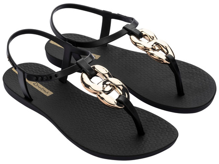 Ipanema Sandal Class Damen-Flip-Flops in modischem Schwarz mit Gold