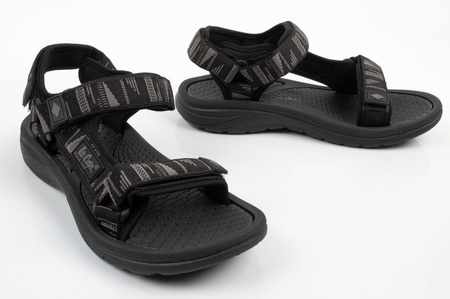 Lee Cooper Herren-Sandalen mit Klettverschluss für den Sommer und den Strand, leicht, schwarz
