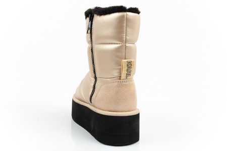 Karl Lagerfeld Thermo Damen Schneestiefel Stiefeletten mit Fell gold [KL48554 HGD]