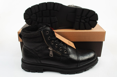 Wrangler Gillen Herren-Ankle-Boots mit Fellfutter, Schwarz, Modische, gefütterte Stiefel