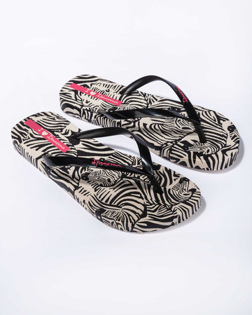 Ipanema Animal Damen Flip-Flops [83617 AY386], schwarz und weiß.