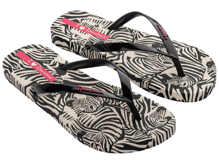 Ipanema Animal Damen Flip-Flops [83617 AY386], schwarz und weiß.