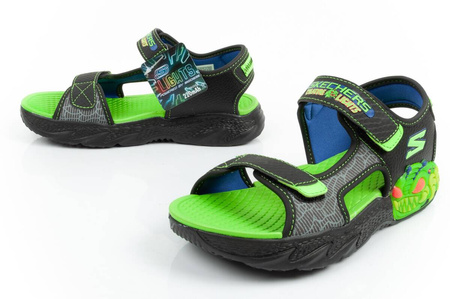 Skechers Kindersandalen [400614L/BKLM] LED-Schuhe, Schwarz.